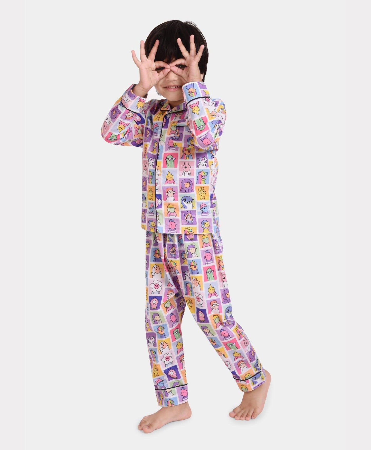 Doodle Squad Printed Nightsuit Set