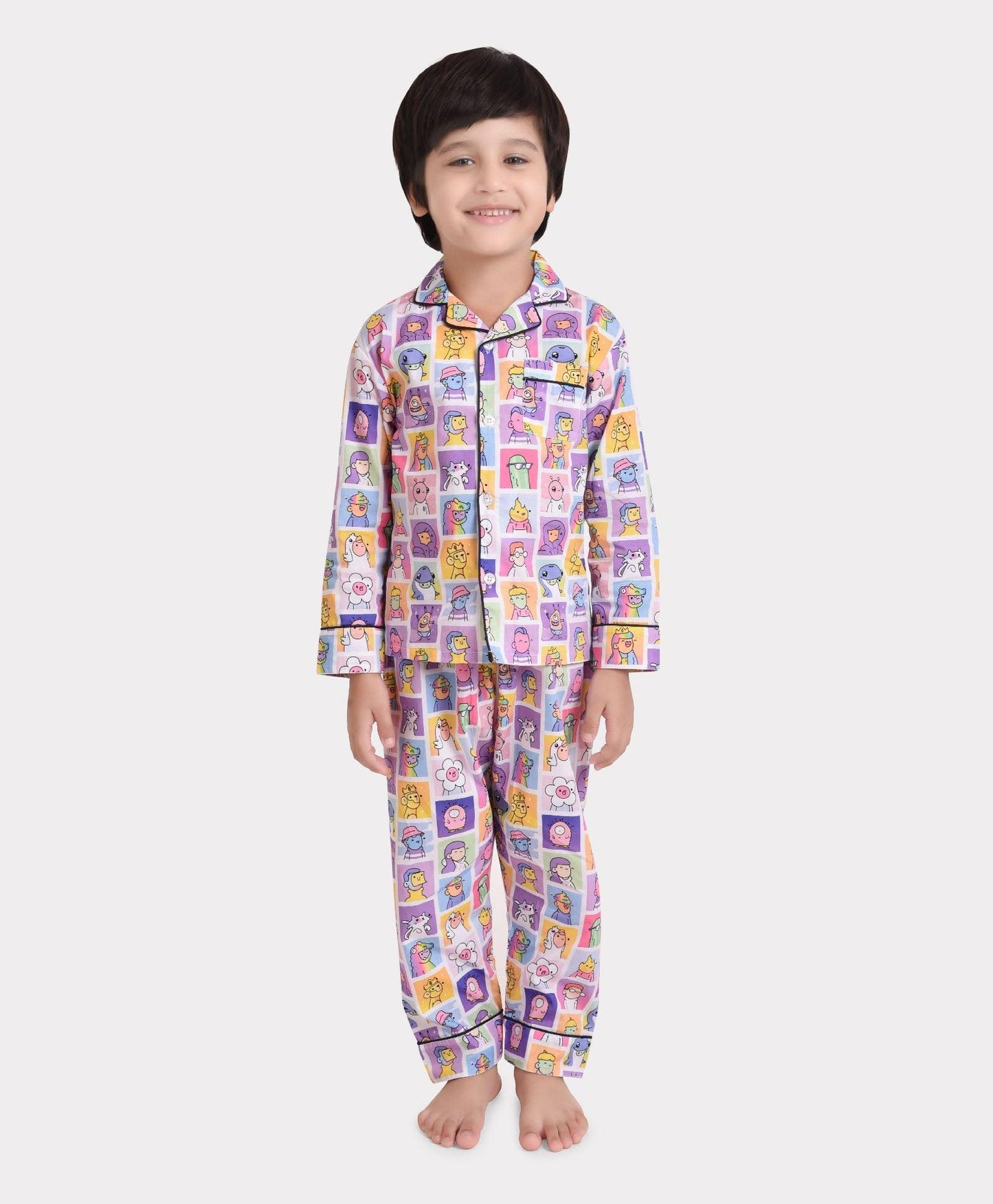 Doodle Squad Printed Nightsuit Set