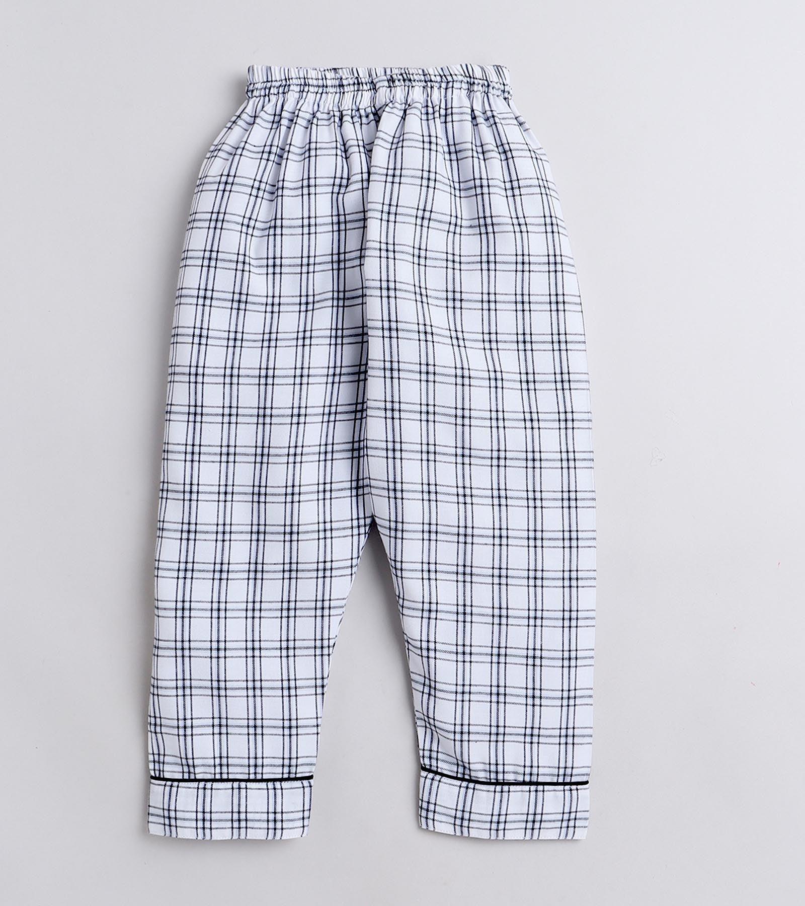 Grey Checks Nightsuit Set