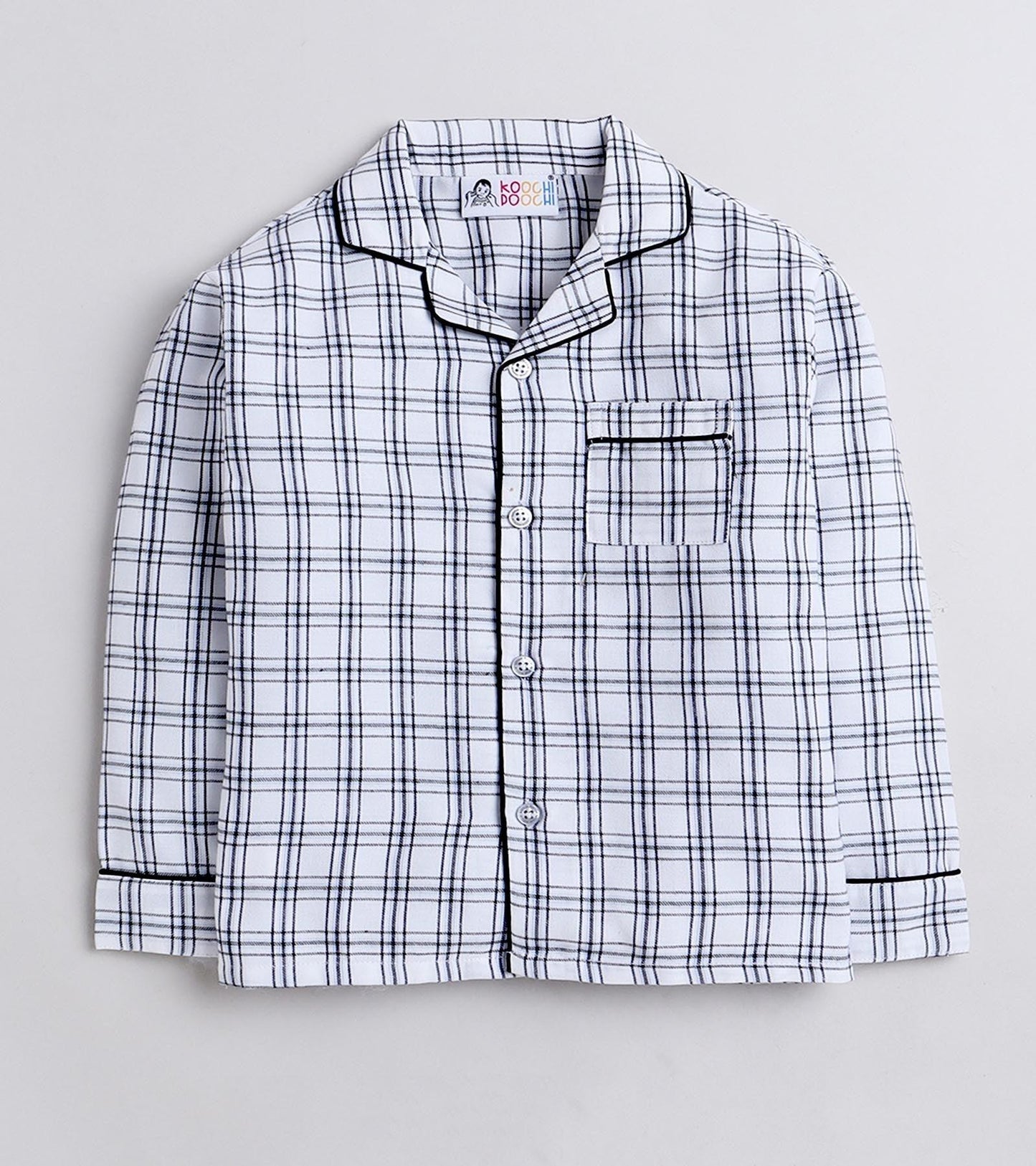 Grey Checks Nightsuit Set