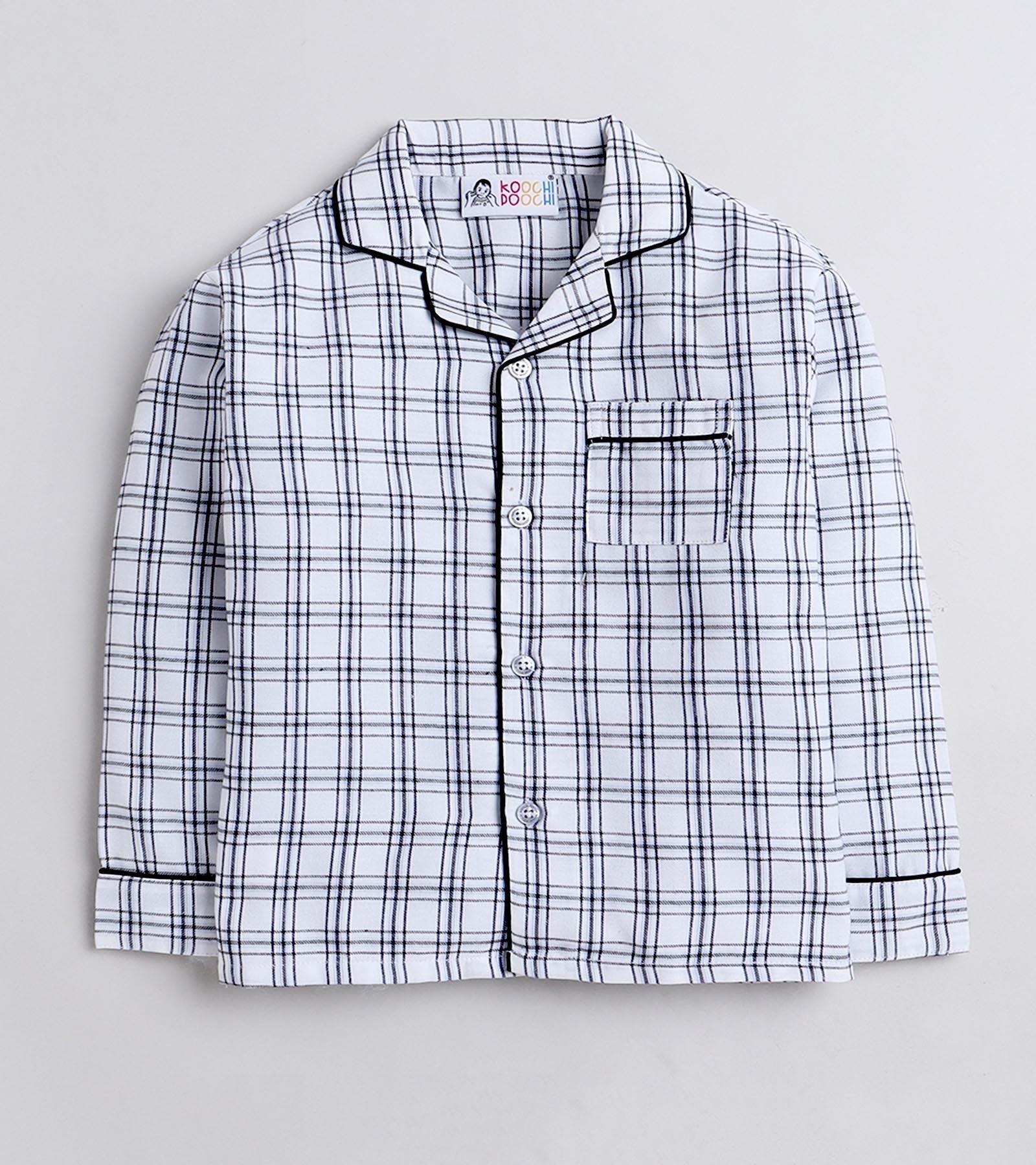 Grey Checks Nightsuit Set