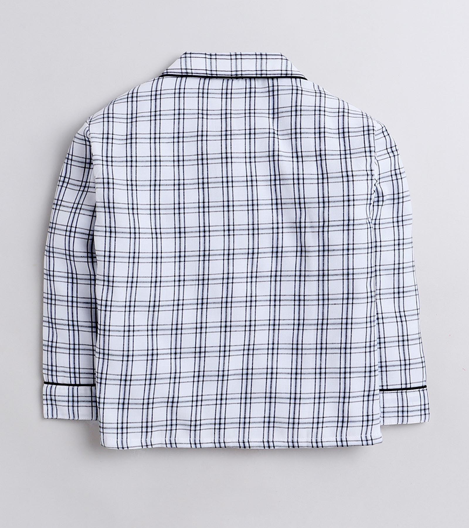 Grey Checks Nightsuit Set