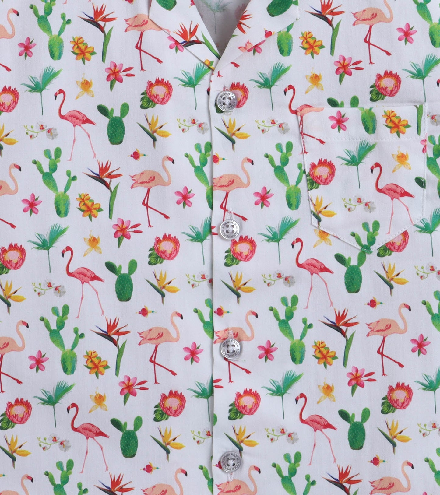 Flamingo Digital printed Shirt with White solid shorts