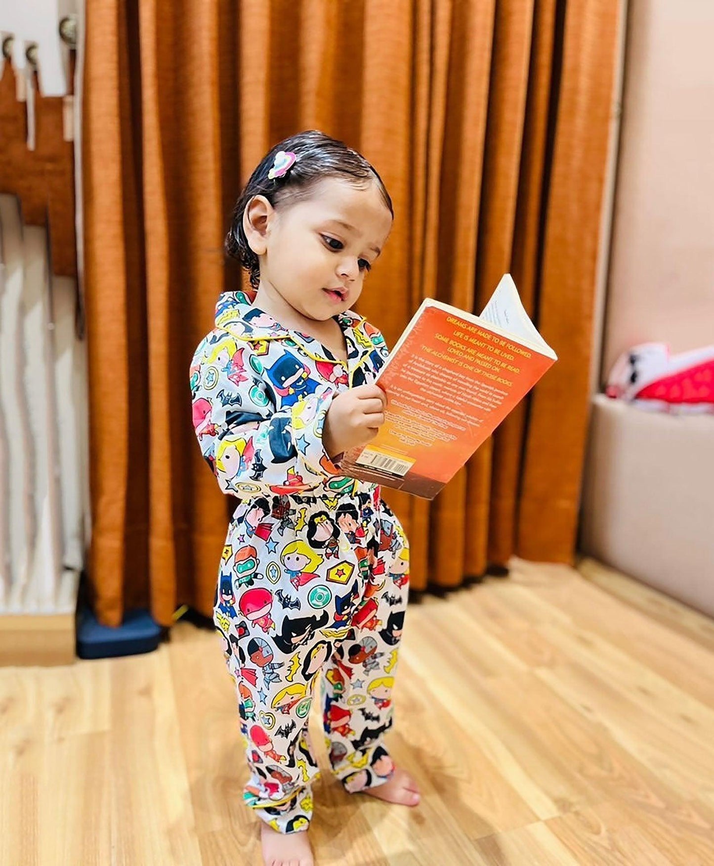 Mini Superhero Printed Night Suit Set