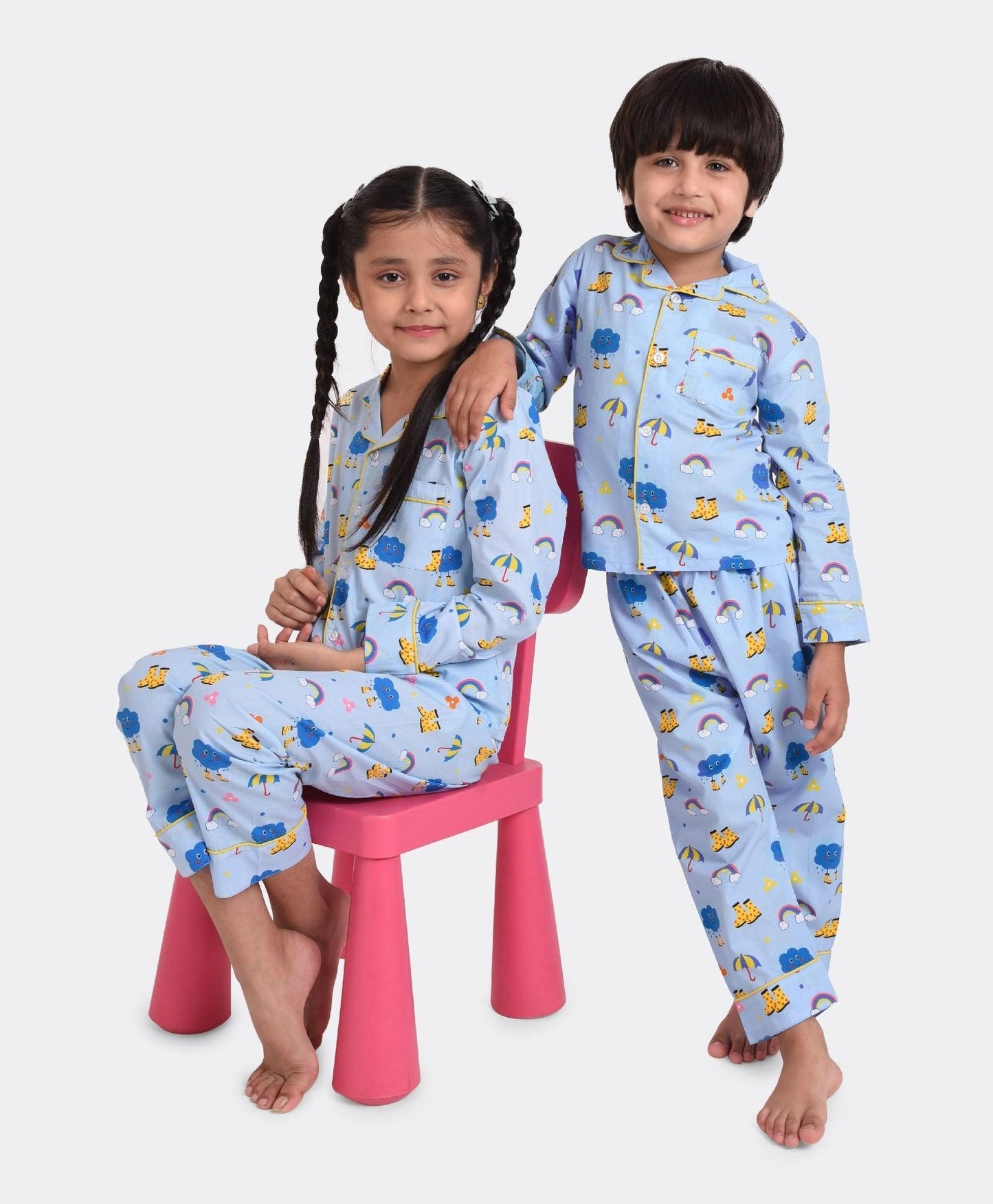 Monsoon Theme Printed Nightsuit Set