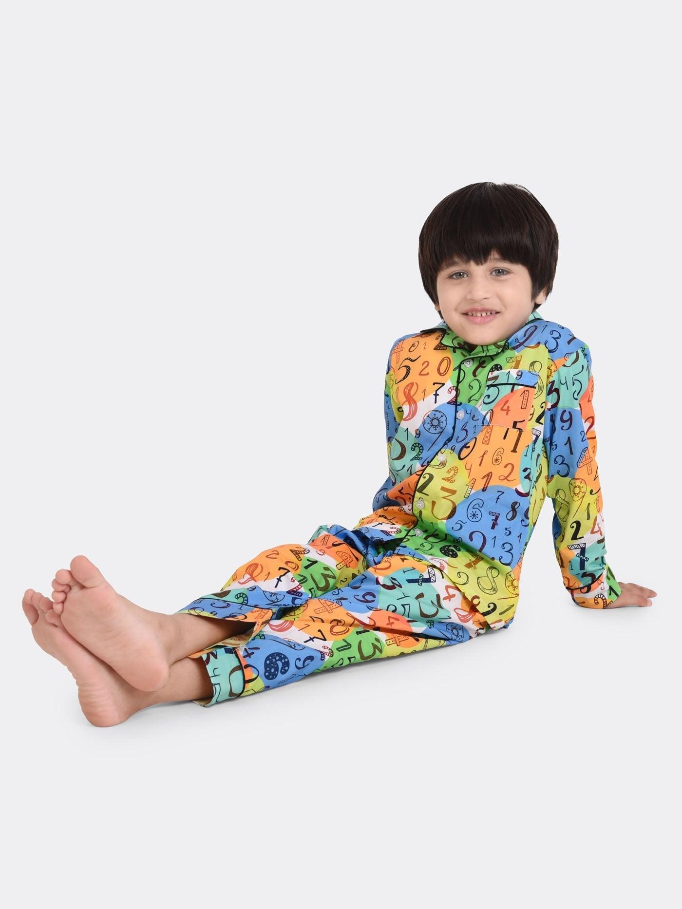 Number Game Printed Nightsuit Set