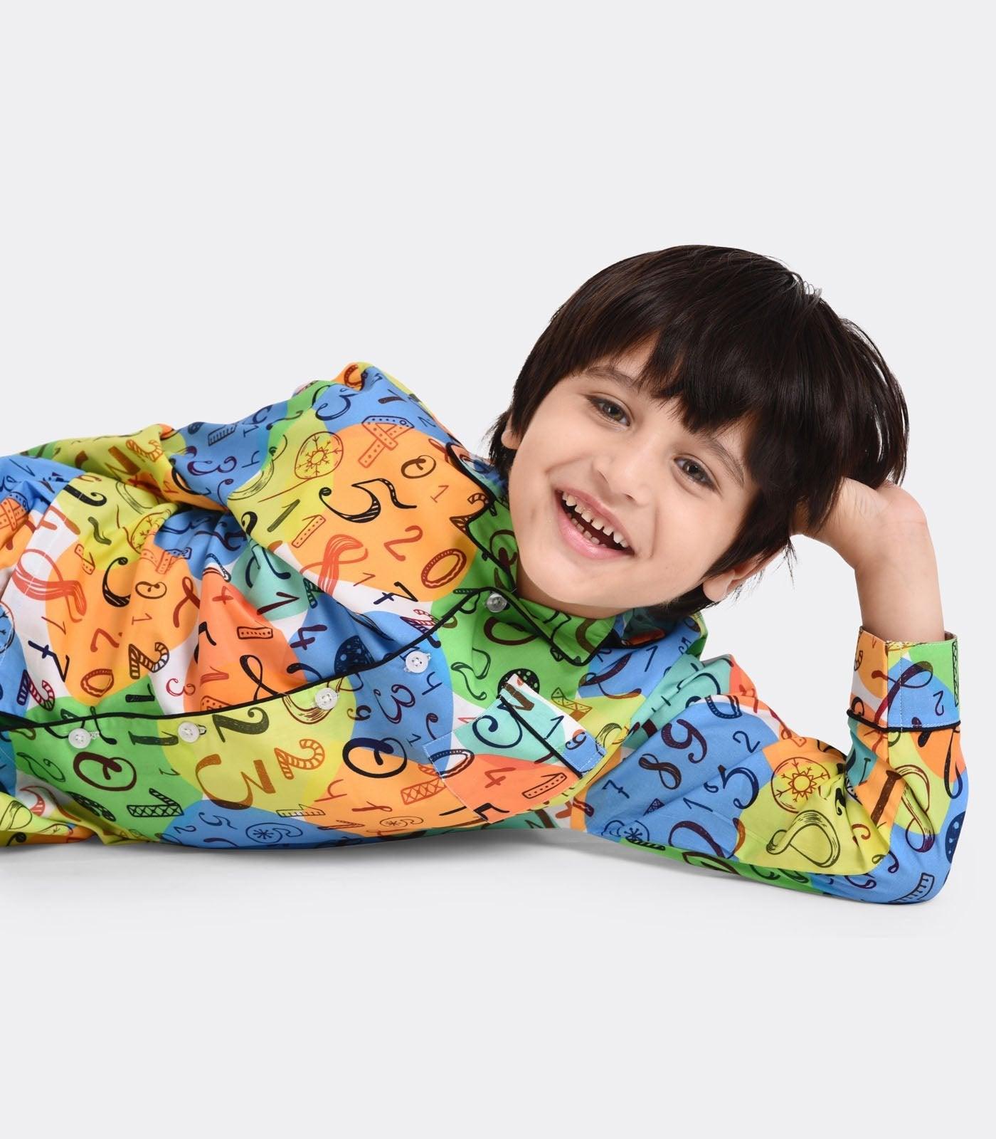 Number Game Printed Nightsuit Set