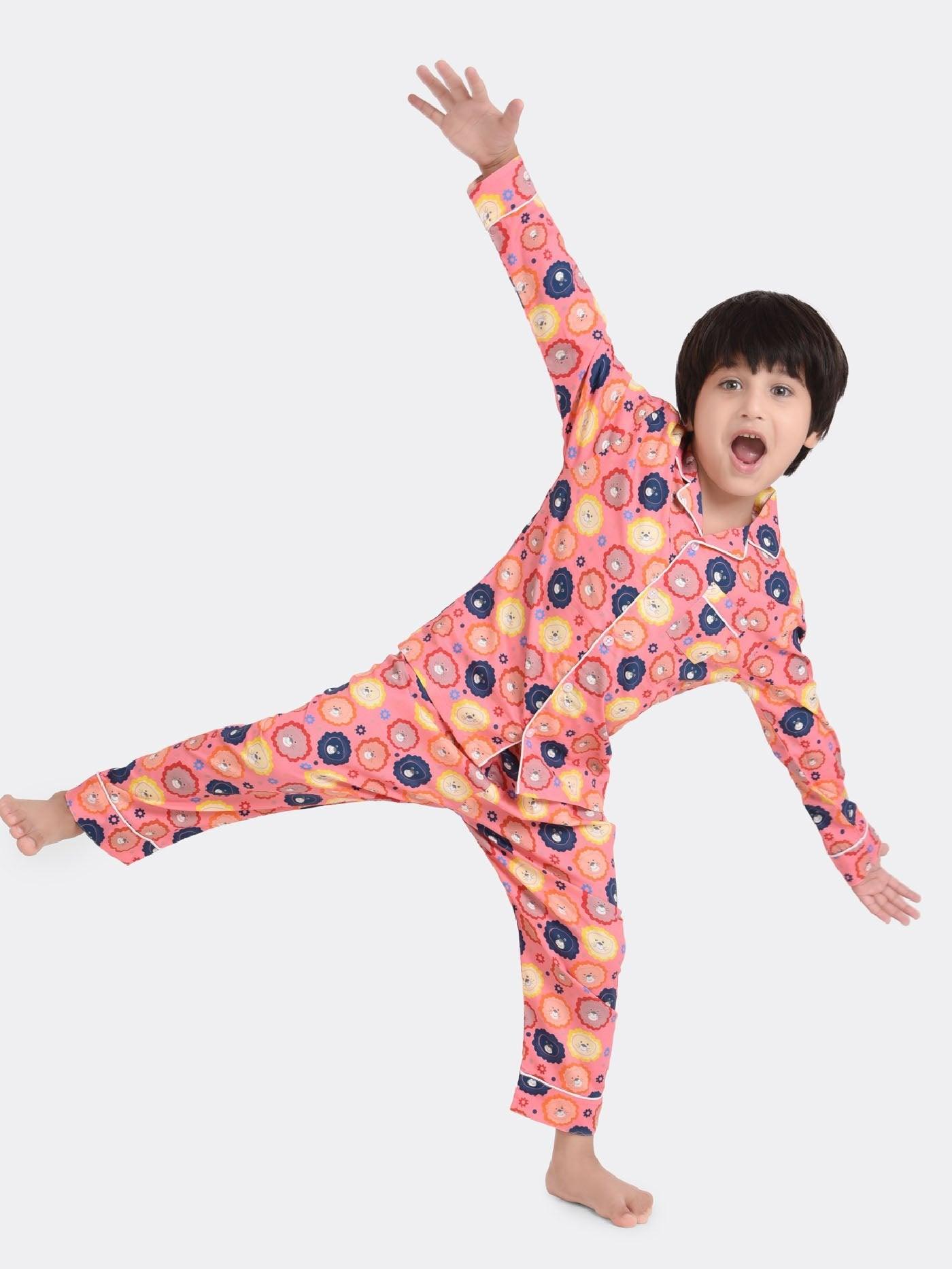Pink Face Printed Nightsuit Set