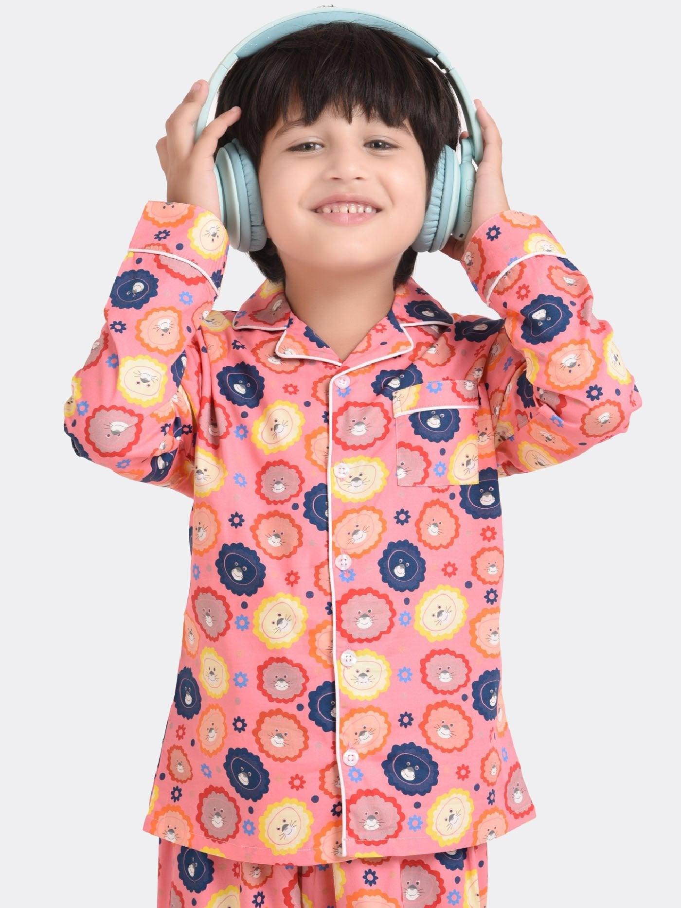 Pink Face Printed Nightsuit Set
