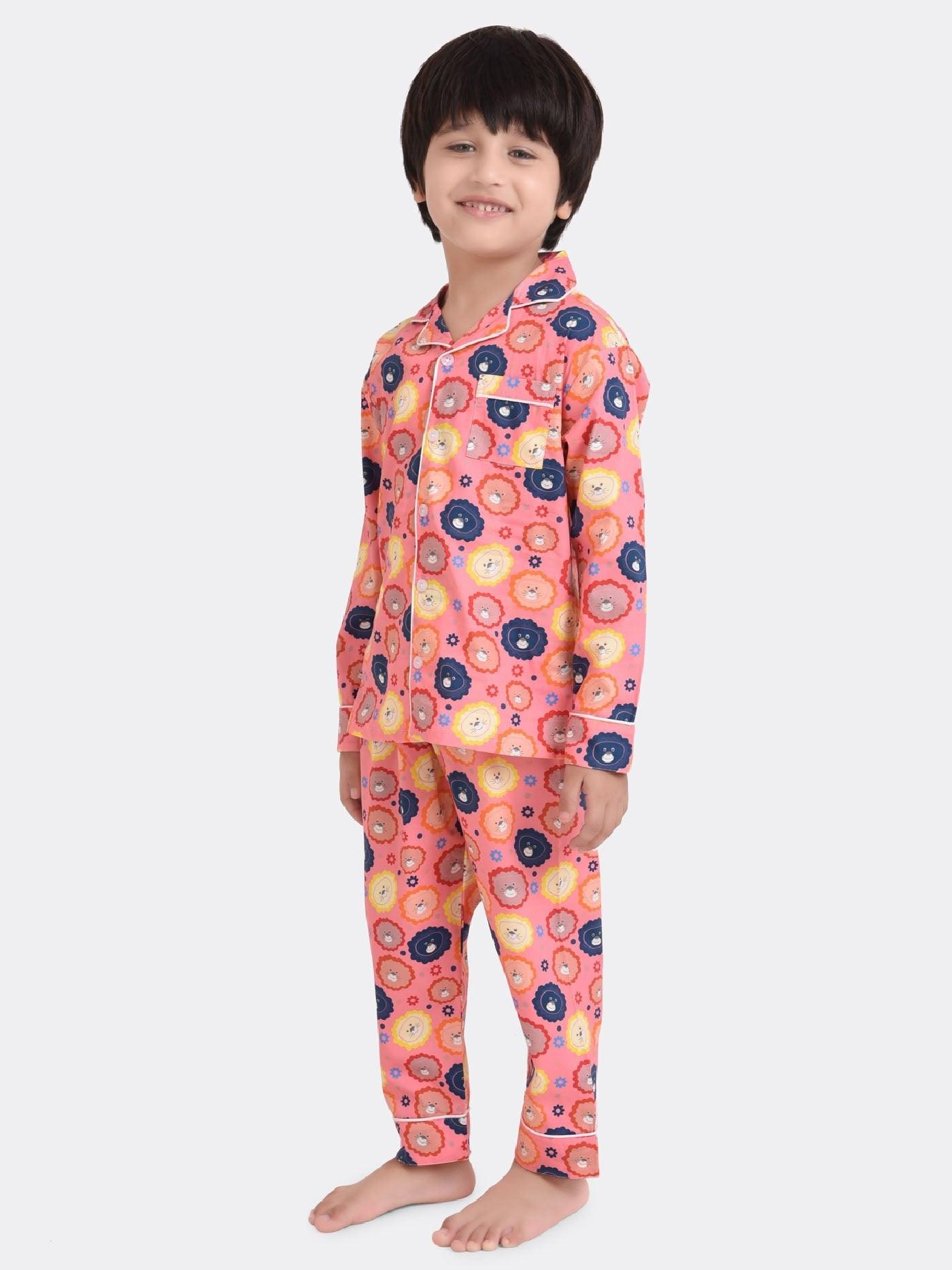 Pink Face Printed Nightsuit Set