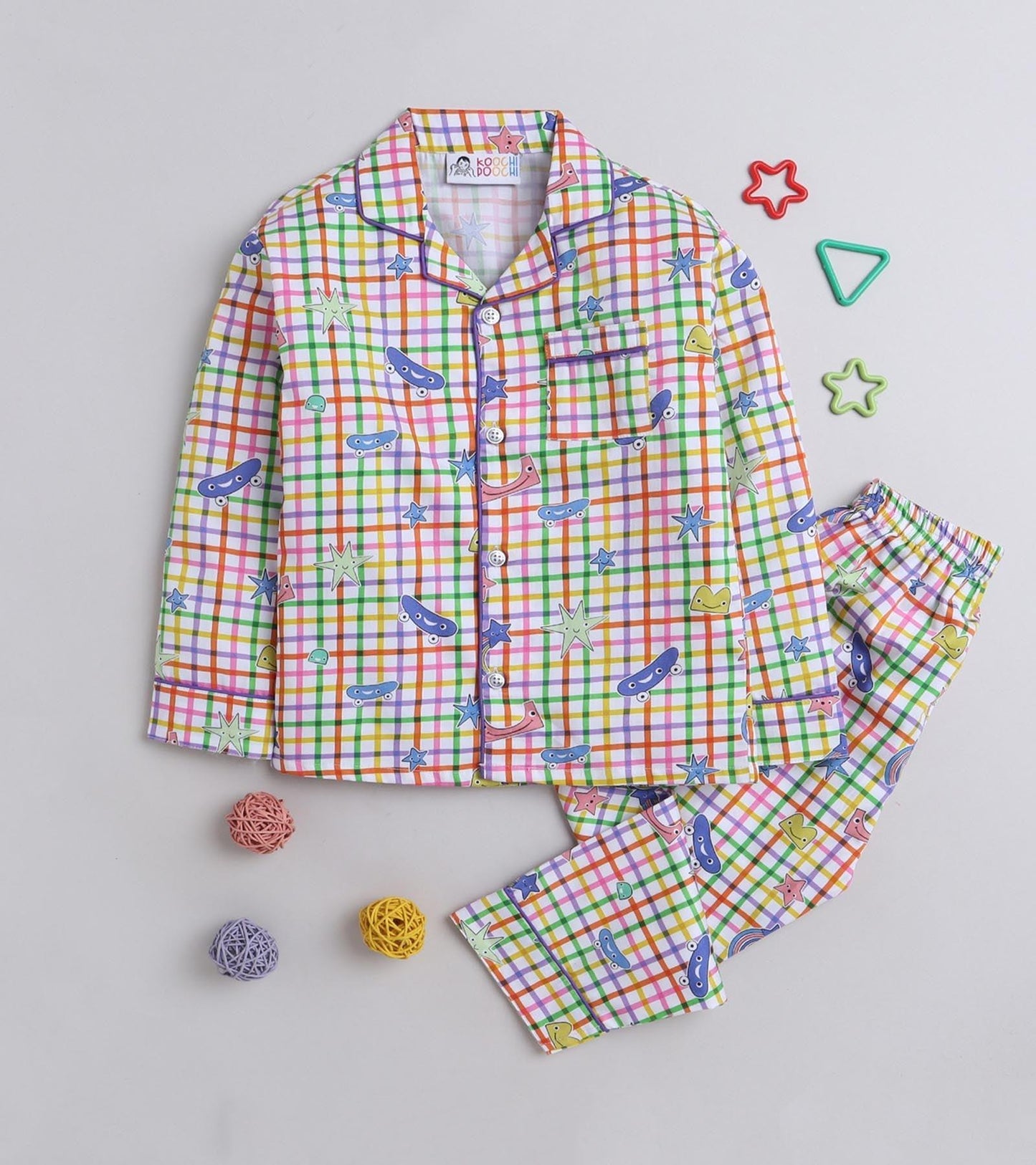 Skateboard Printed Nightsuit Set