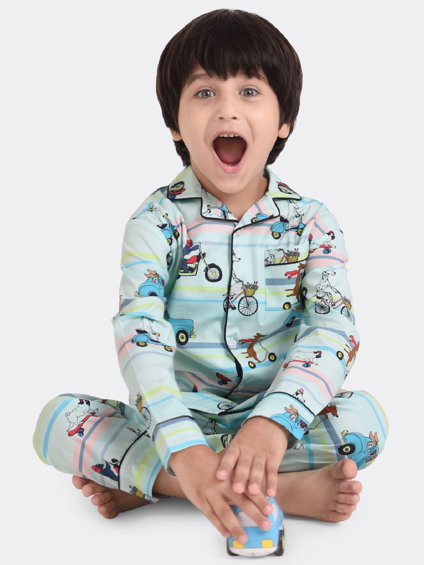Street Stripe Printed Nightsuit Set