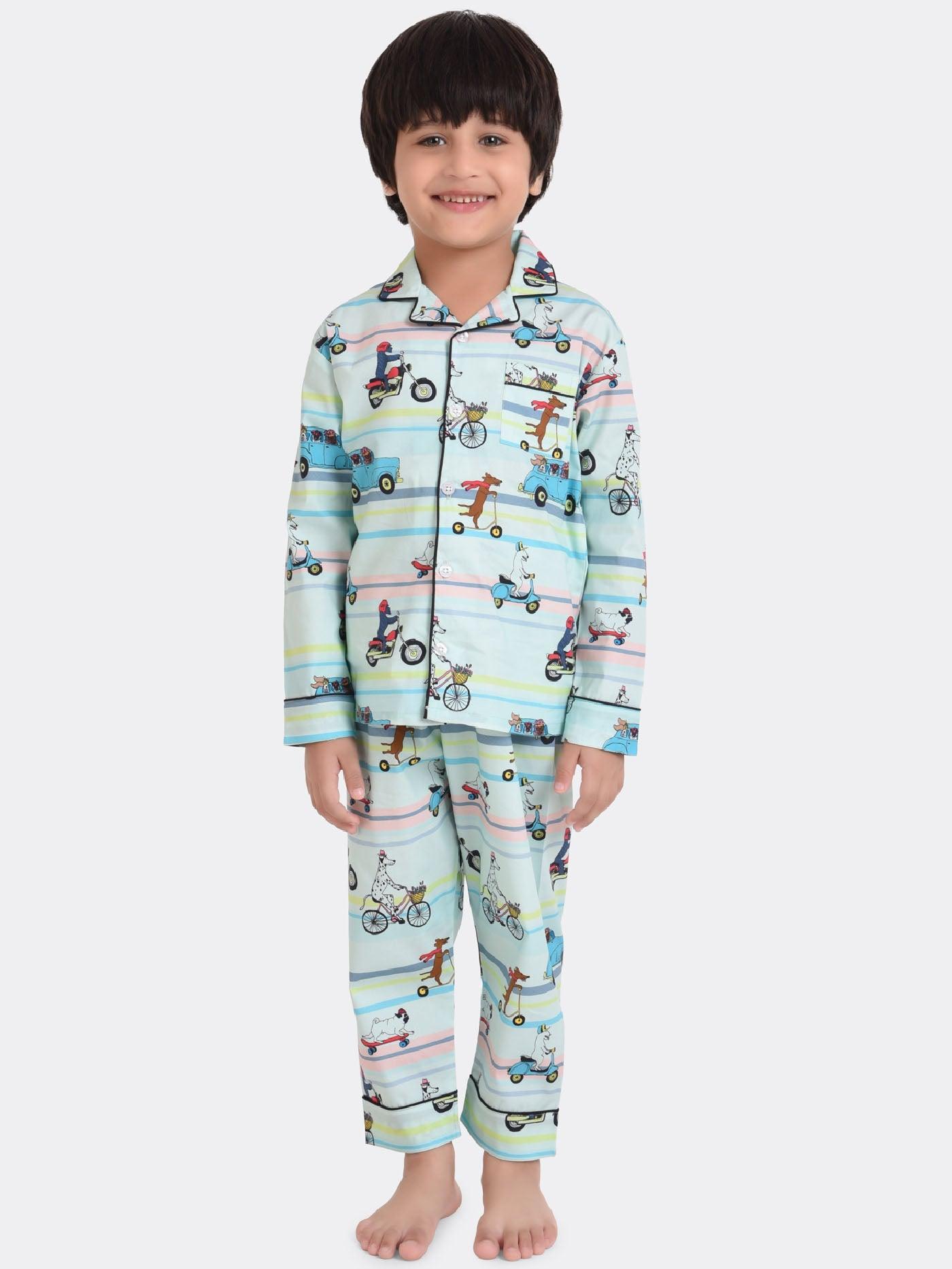 Street Stripe Printed Nightsuit Set