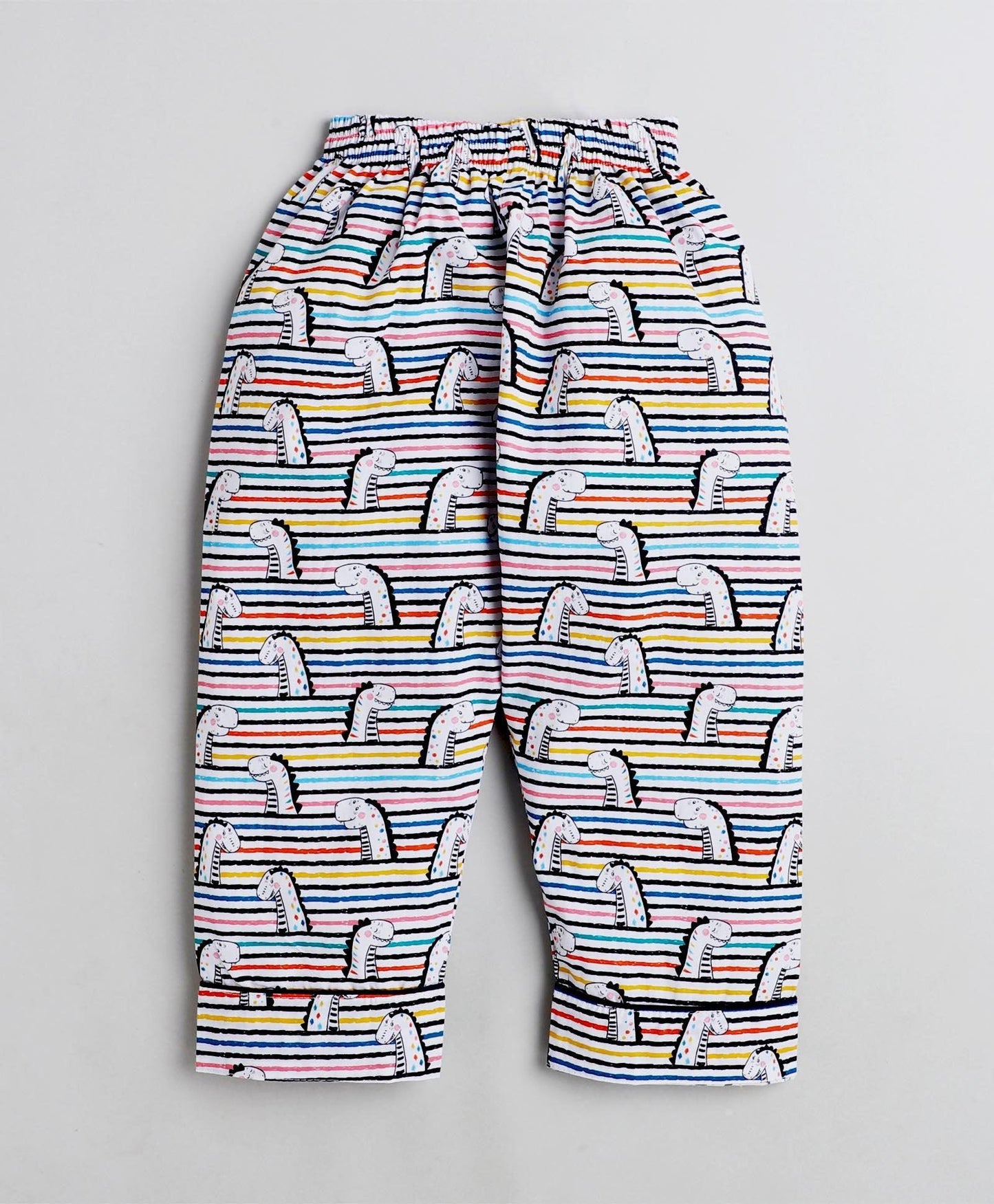 Stripped Dino Printed Night Suit Set