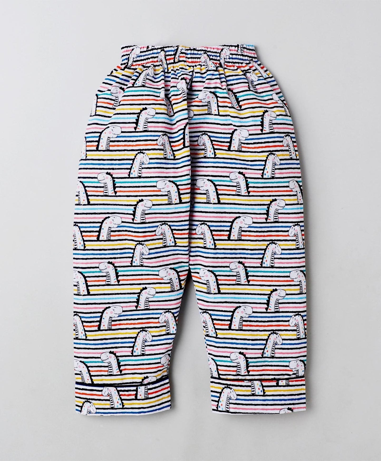 Stripped Dino Printed Night Suit Set