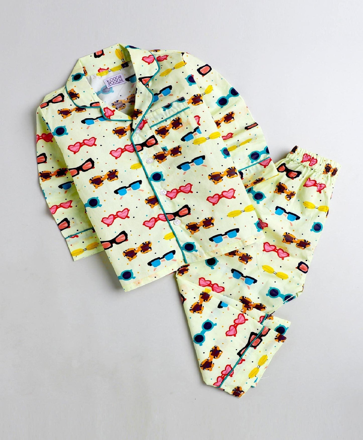Sunglasses Printed Night Suit Set
