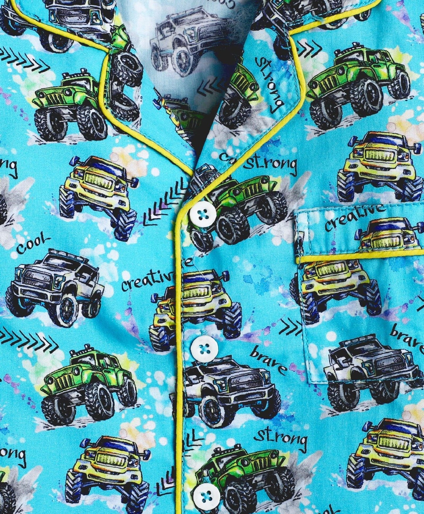 Thundering Cars Printed Night Suit Set