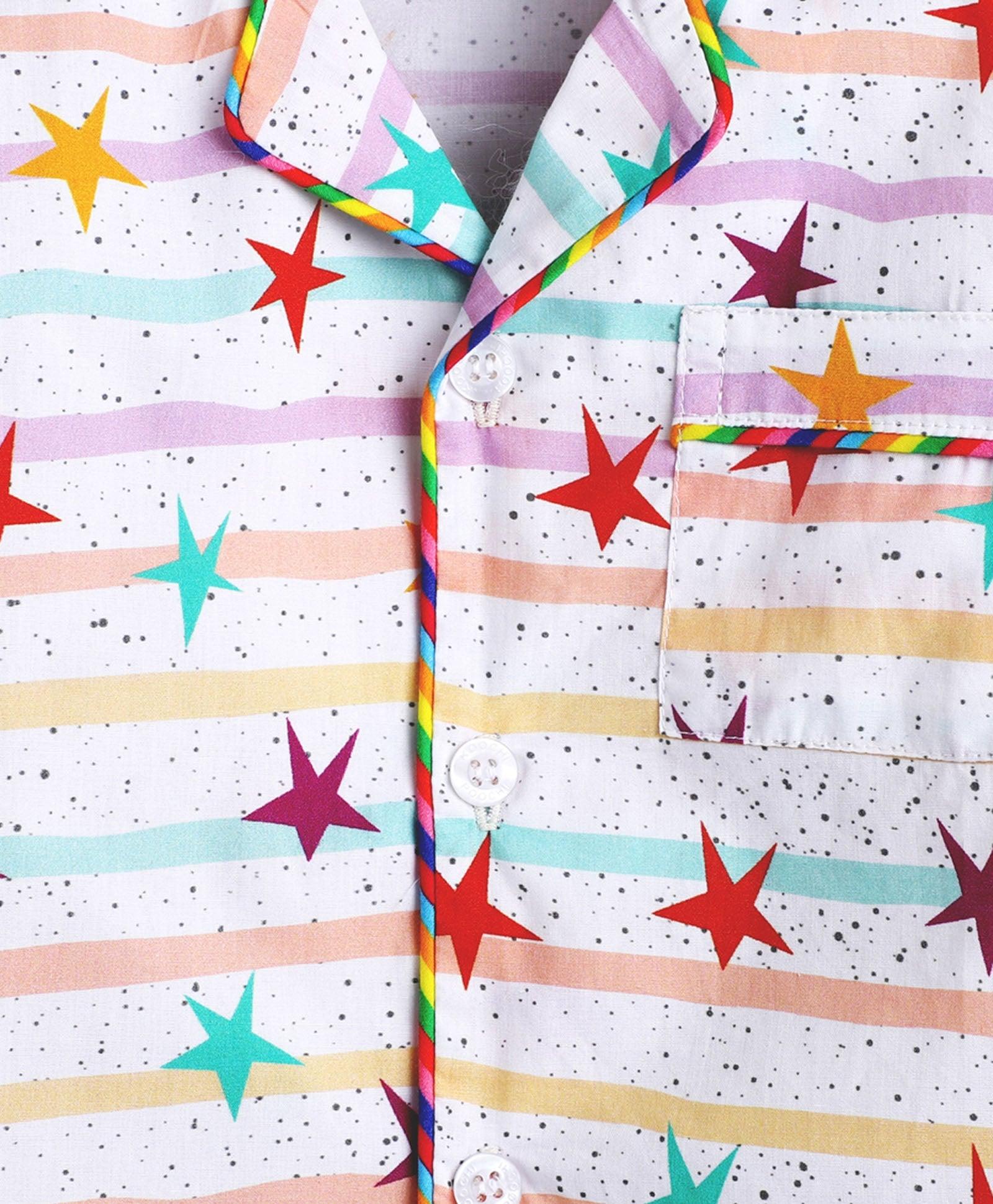 Twinkling Stars Printed Night Suit Set