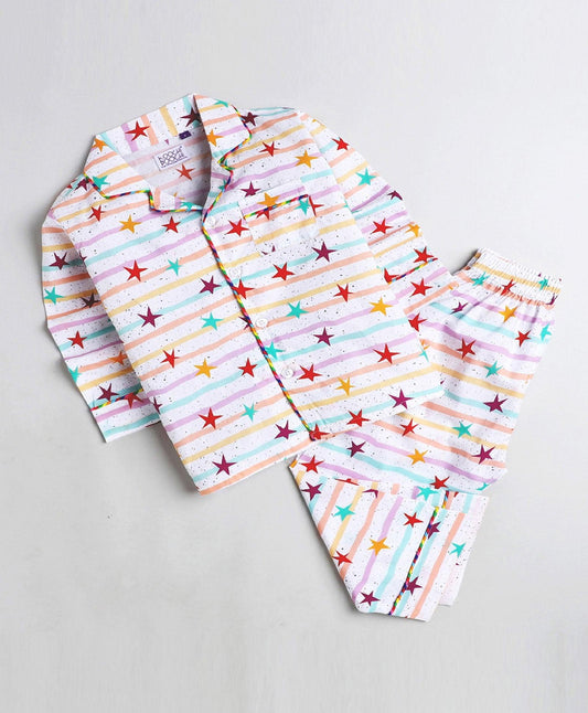 Twinkling Stars Printed Night Suit Set