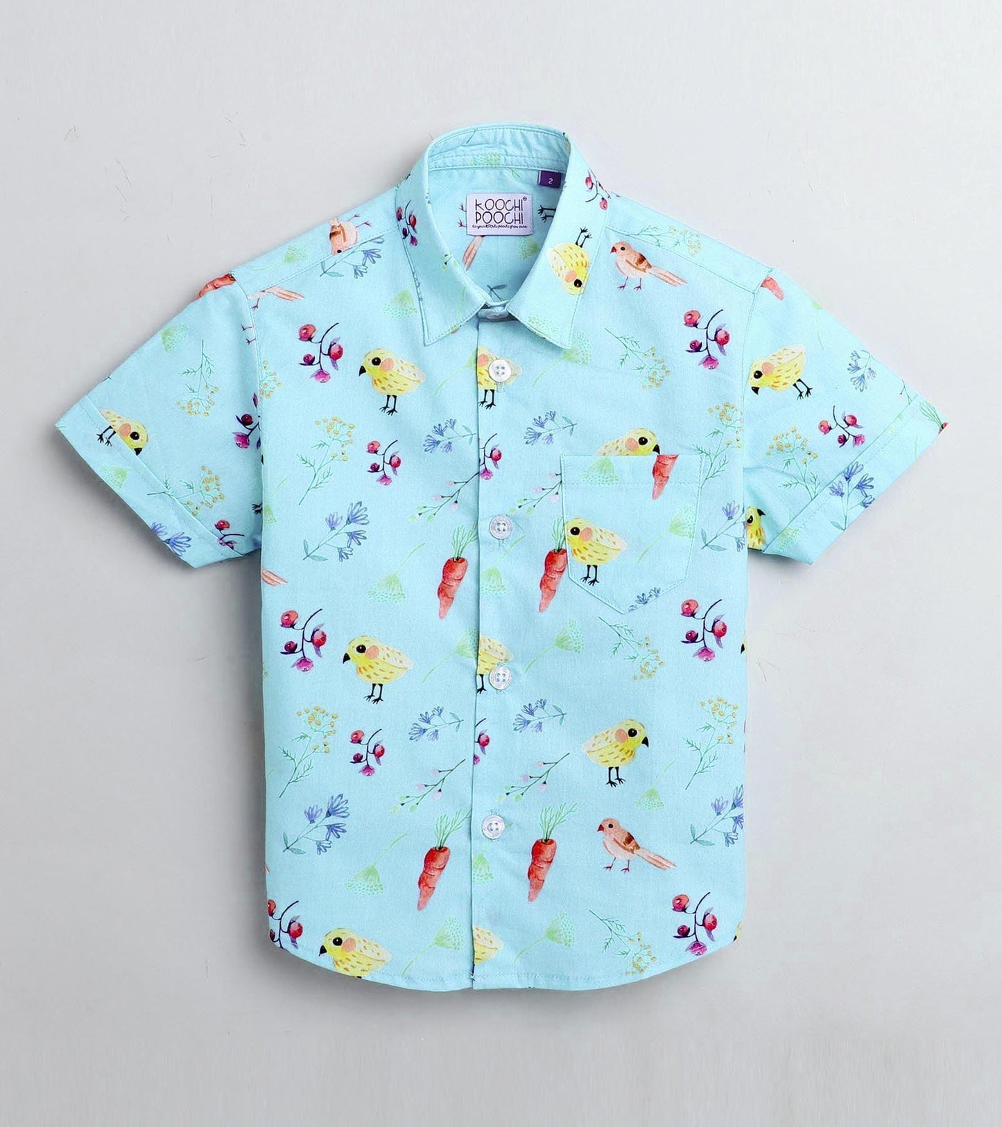 Bird Printed Half Sleeve Shirt