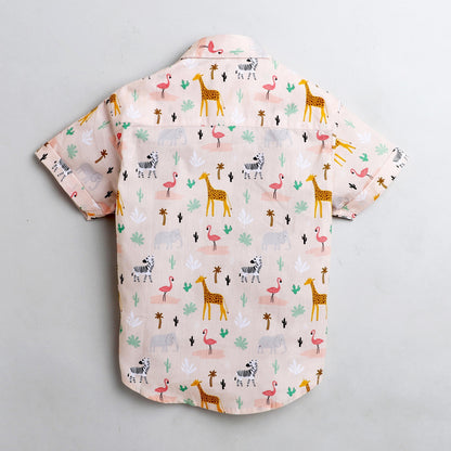 Animal  Printed Half Sleeve Shirt