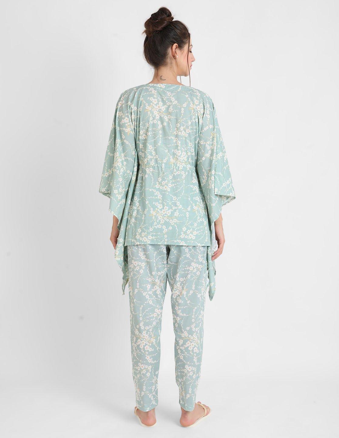 Blossom Print Kaftan Pajama Set