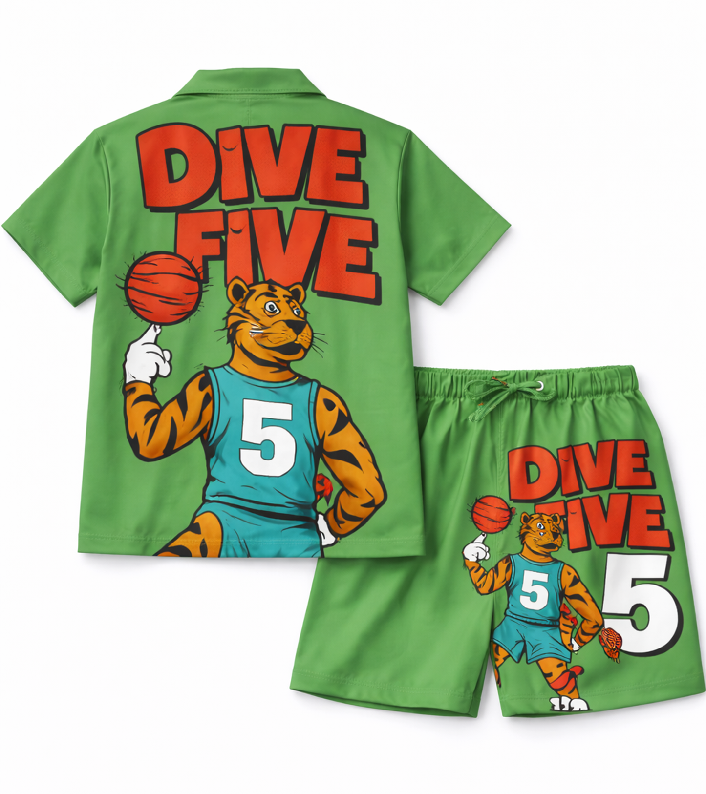 All-Star Tiger Basketball Printed kids Co ord Set