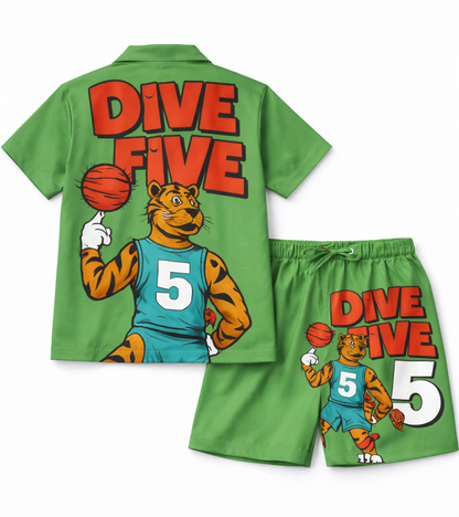 All-Star Tiger Basketball Printed kids Co ord Set
