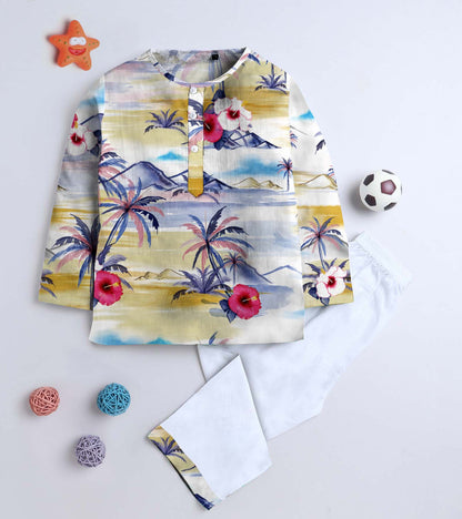 Aloha Printed Pyjama Kurta Set