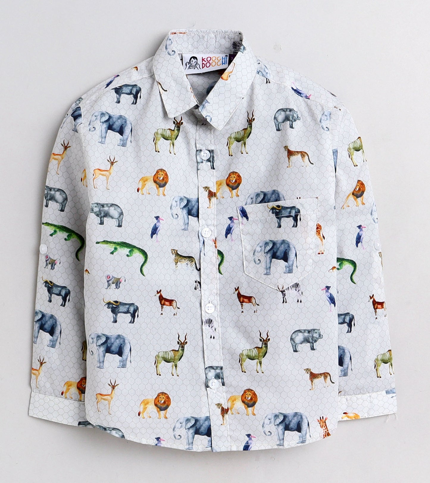 Animal Printed Boys Full Sleeve Shirt
