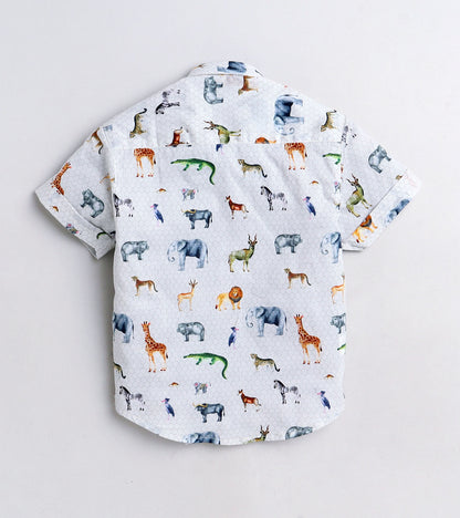 Animal Printed Boys Half Shirt
