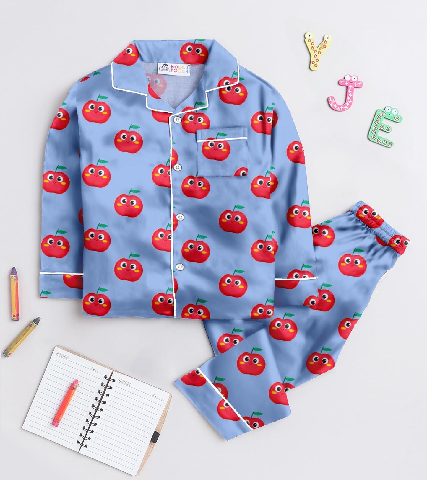 Apple Pure Cotton Printed Nightsuit Set