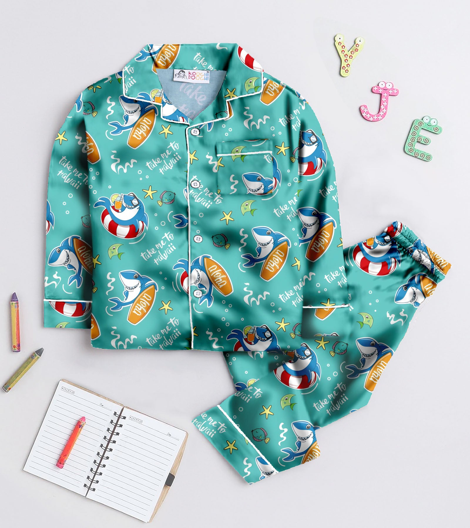 LittleI Explorer Pure Cotton Printed Night Suit