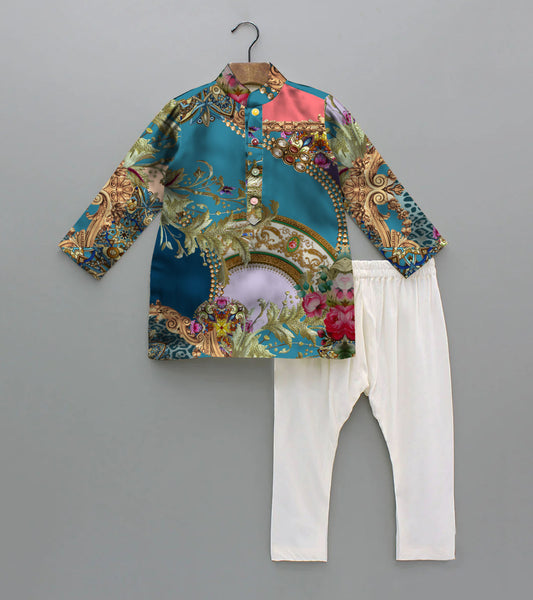 Aromatic Design Printed Pure Cotton Kurta And Pyjama