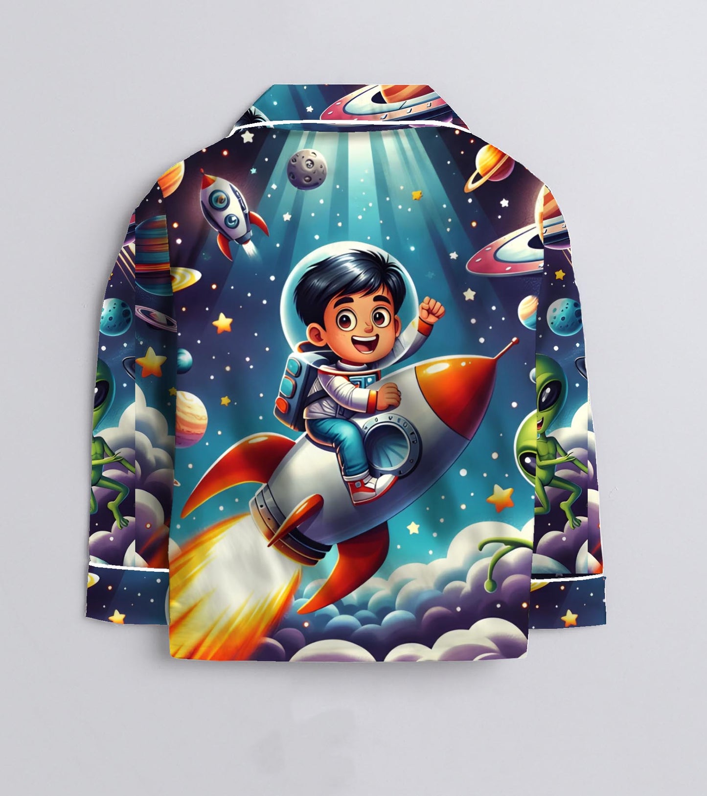 Astronaut Pure Cotton Printed Nightsuit Set