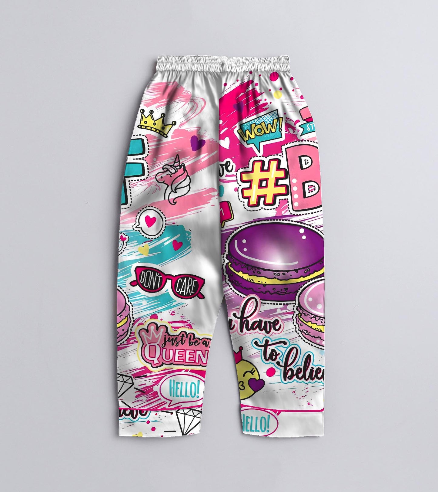 BFF Printed Girls Pure Cotton Nightsuit Set