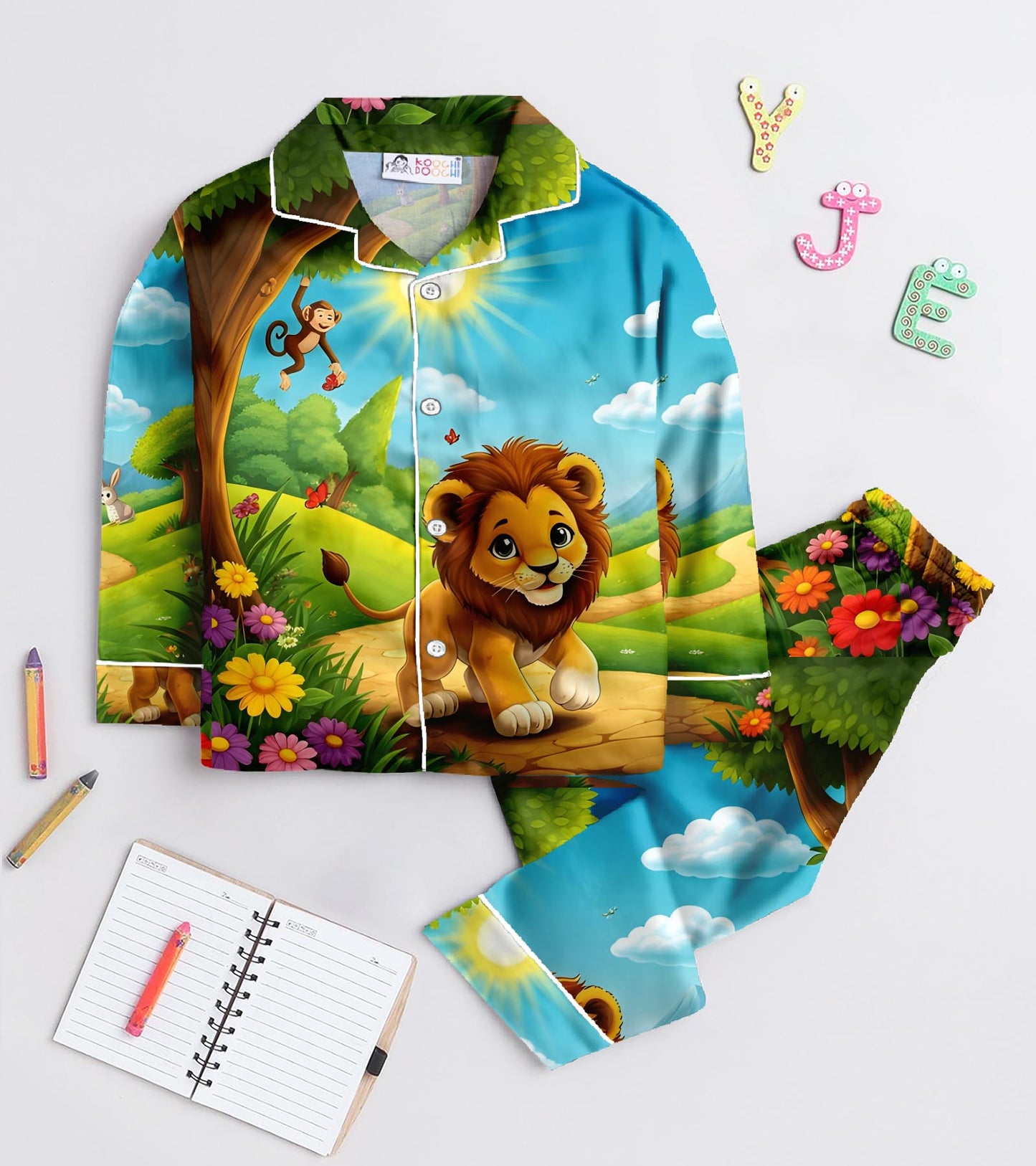 Baby lion Pure Cotton Printed Nightsuit Set