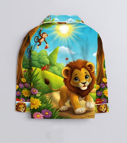 Baby lion Pure Cotton Printed Nightsuit Set