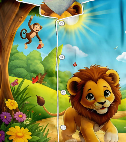 Baby lion Pure Cotton Printed Nightsuit Set