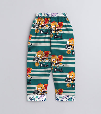 Basket Ball Play Pure Cotton Printed Nightsuit Set