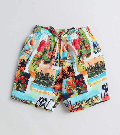 Beach postcard Printed Boys Co ord Set