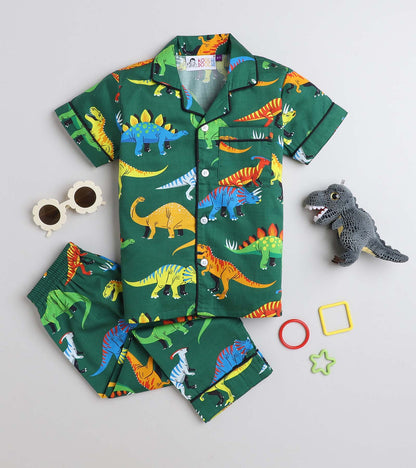 Big Dinosaur Night Suit Set Half Sleeve