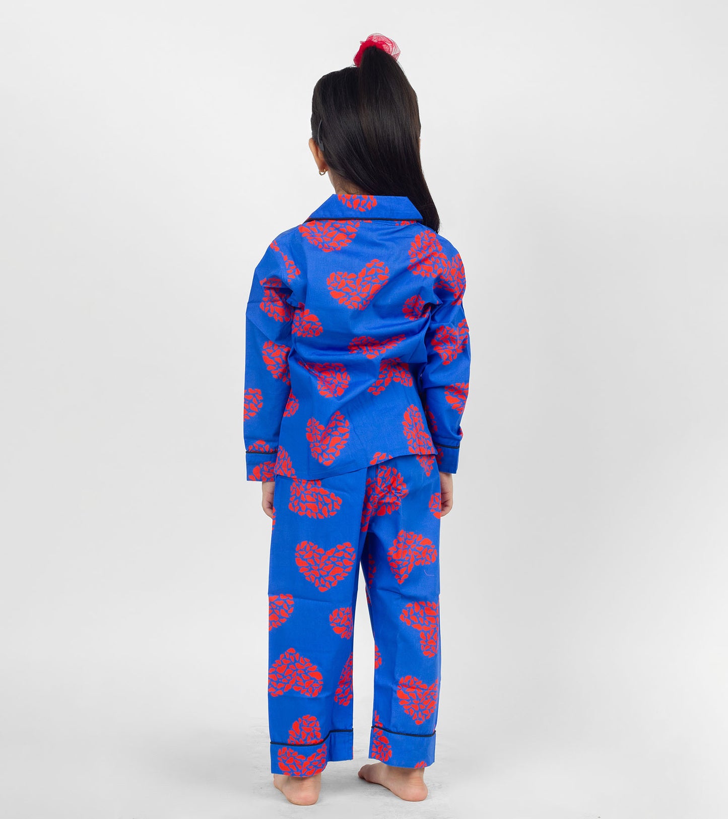 Love Art Blue Printed Girls Nightsuit Set