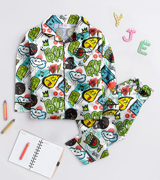 Boo Printed Nightsuit Set