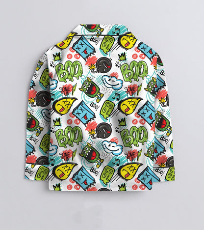 Boo Printed Nightsuit Set