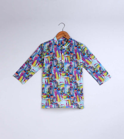 Boys Colorful Printed Kurta Set