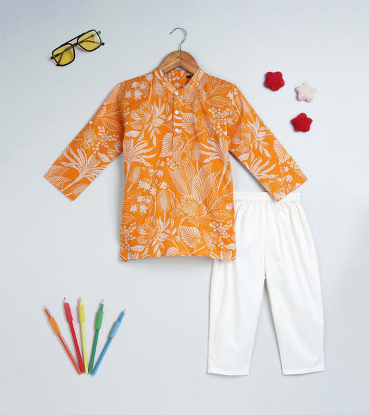 Boys Floral Printed Kurta Set