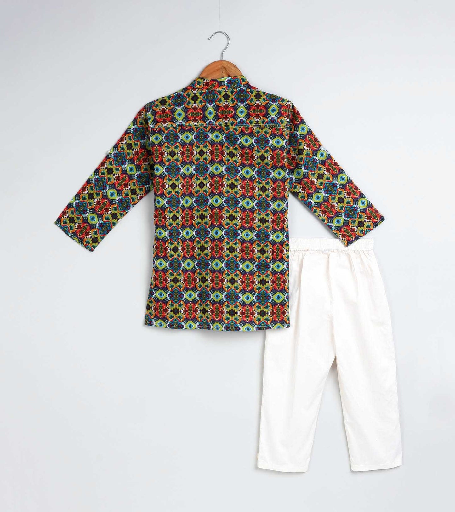 Boys Ikat Printed Kurta Set