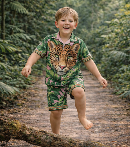 Boys Wild Leopard and Tiger Jungle Pure Cotton  Co-ord Set