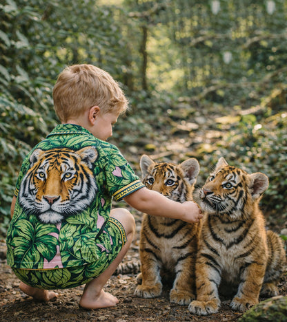 Boys Wild Leopard and Tiger Jungle Pure Cotton  Co-ord Set